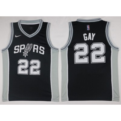 Nike San Antonio Spurs #22 Rudy Gay Black NBA Swingman Icon Edition Jersey Men's